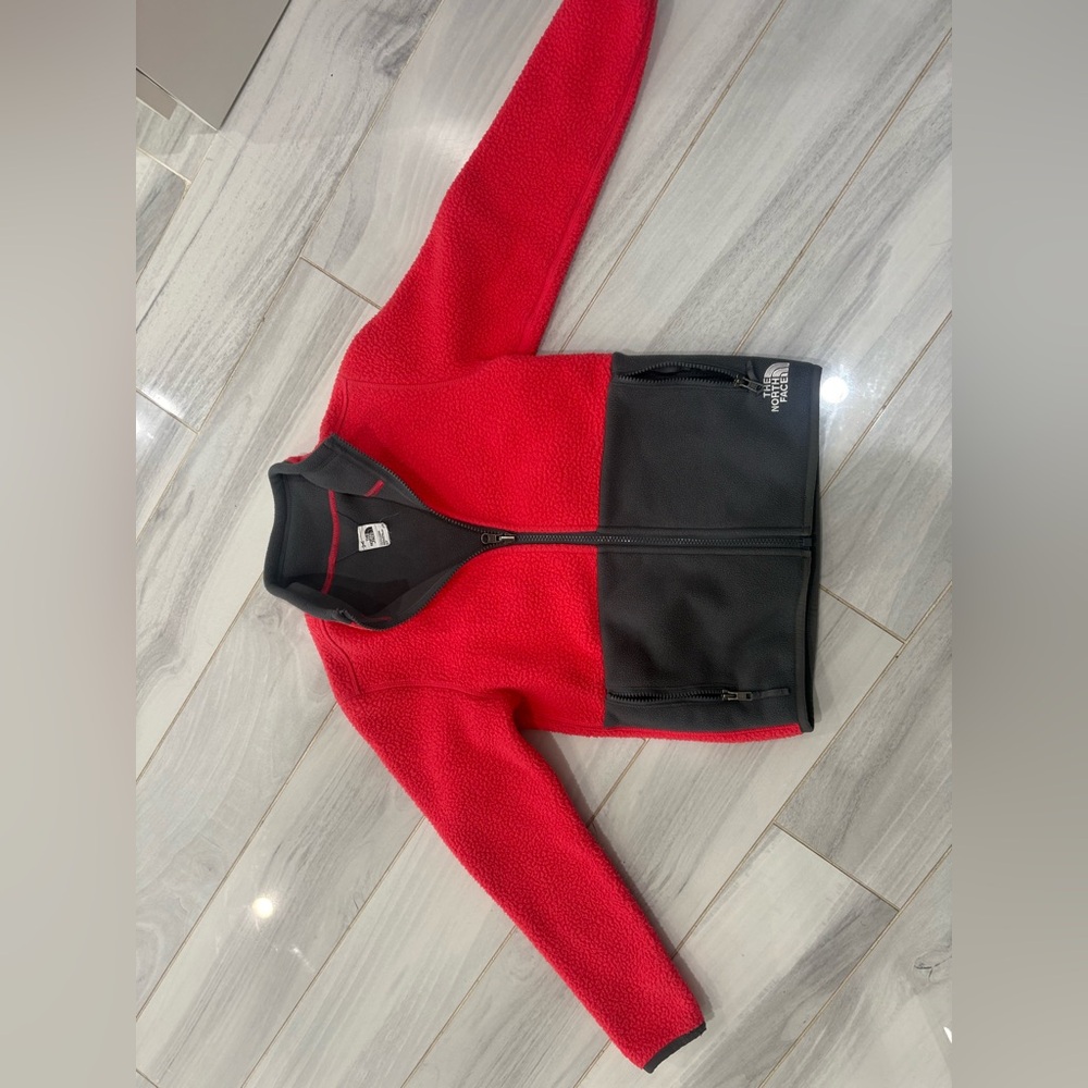 The North Face Red and Gray Fleece Jacket